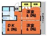 中祥ハイツ 2DKの間取り