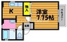 ブリスⅡ 1Kの間取り