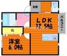 アルカンジュ鳥羽 1LDKの間取り