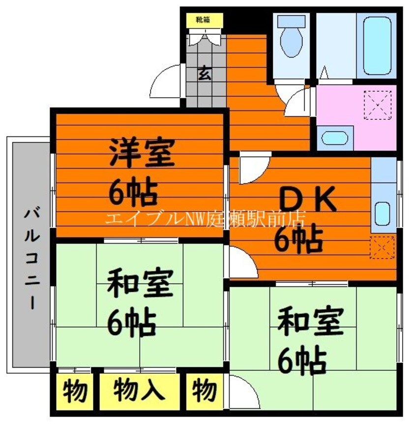 間取図 プレジール早島B棟