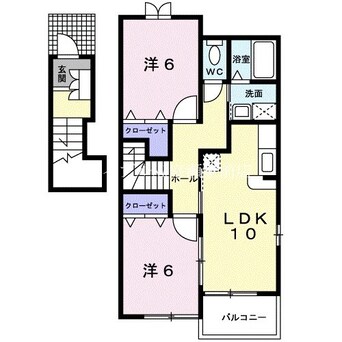 間取図 プラティーヌ総社Ｂ