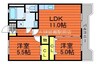 老松レジデンス 2LDKの間取り