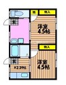 カプセルマンション酒井 2Kの間取り