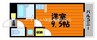 メモリアルハイツ 1Rの間取り