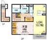 D-roomToba 1LDKの間取り