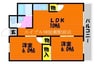 ハイデンス岡山 2LDKの間取り