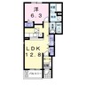ベルパストラーレ 1LDKの間取り