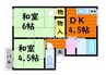 コーポリシアンサス 2DKの間取り