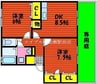 コーポラス板野　Ａ 2DKの間取り