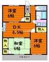 プチパール 3DKの間取り