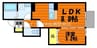D-room平田 1LDKの間取り