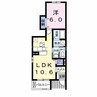 サンメゾンＭ・Ｂ 1LDKの間取り