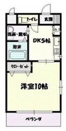 コザックス 1DKの間取り