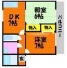 サンハイム撫川　Ｂ棟 2DKの間取り