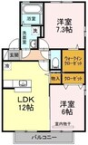 リビングタウン連島　Ｆ棟 2LDKの間取り