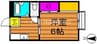 コーポ吉備路　B棟 1Kの間取り