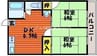 シティハイムあかね B棟 2DKの間取り