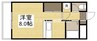 プレアール笹沖 1Kの間取り