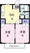 ドリームハイツ 2DKの間取り