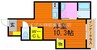 セキドア 1Rの間取り