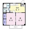 ハピネスエンジェル３２３ 2DKの間取り