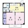 ハピネスエンジェル３２３ 2DKの間取り