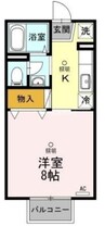 オアーゼ 1Kの間取り