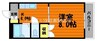 クリスタルハイツ 1Kの間取り