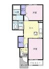 ブラン　プレジール　Ａ 2DKの間取り