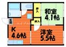 ハイツあかね　B棟 2Kの間取り