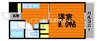 アスカディア 1Kの間取り