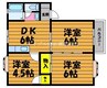 アンジェリーク吉田B 3DKの間取り