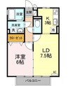 プリマヴェーラ 1LDKの間取り