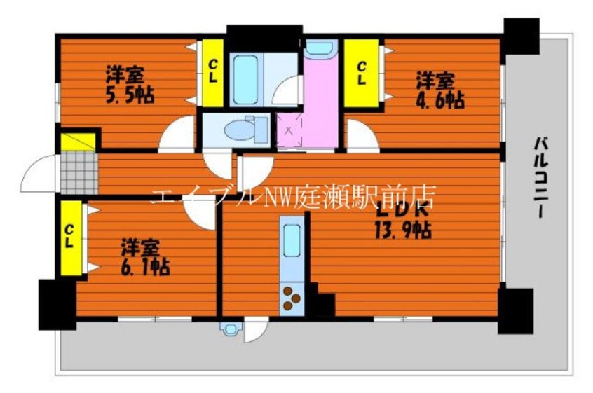 間取図 アルファステイツ西川緑道公園