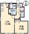 ビ・ボーンＢ棟 1LDKの間取り