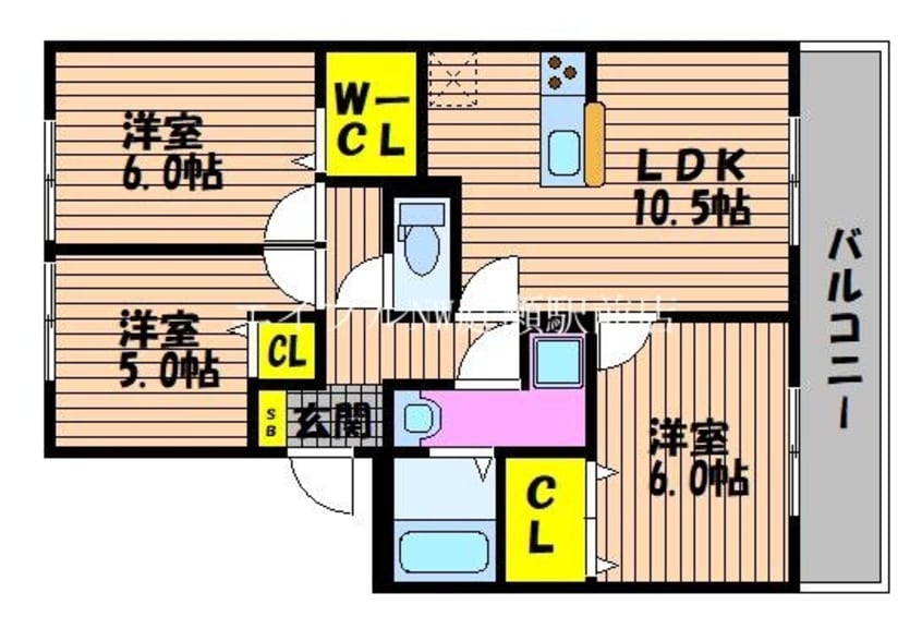 間取図 ハイカムールウエストリバー　Ａ棟