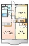 アベニール弐番館 2LDKの間取り