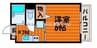 リバーサイド幸和 1Kの間取り