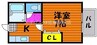 シャイン１１７ 1Kの間取り