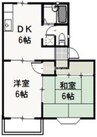 ニューハウン　Ｆ 2DKの間取り