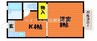 メゾンソレイユ 1Kの間取り