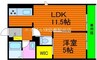 GFS中央 1LDKの間取り
