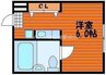 ラ・メール撫川 1Kの間取り