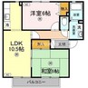 ビッグウエスト　Ａ棟 2LDKの間取り