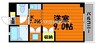 サンライズブルー 1Kの間取り