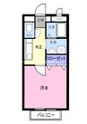ディメイン小池 1Kの間取り