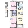 クレメントⅡ 2LDKの間取り