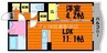 ユーミー総社駅南 1LDKの間取り