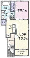 リジョイス井尻野Ｂ 1LDKの間取り