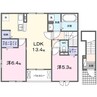 リジョイス井尻野Ａ 2LDKの間取り